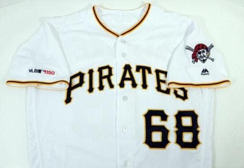 2019 Pittsburgh Pirates Jake Elmore 68 Igra Polovni bijeli dres 150 Patch 44 97 - Igra Polovni MLB dresovi