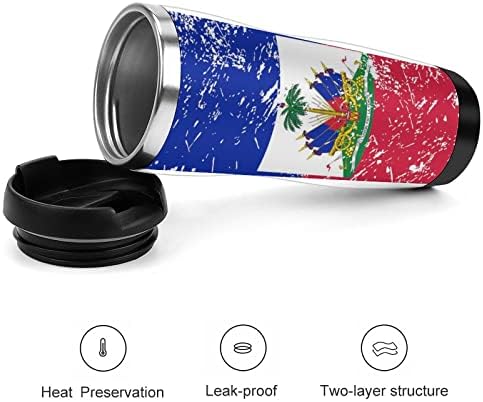 Haiti Retro zastave Travel krigle kafe sa izoliranim čašama od nehrđajućeg čelika dvostruka zidna boca
