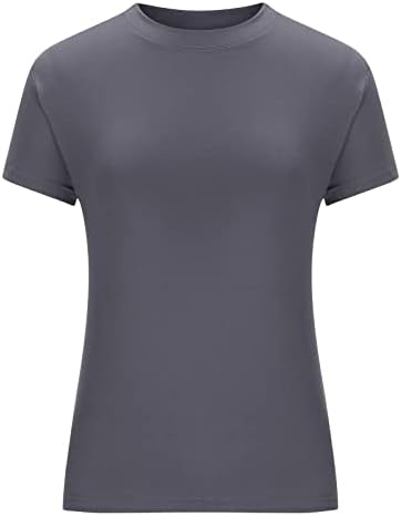 Ženska solidna osnovna majica sa kratkim rukavima majica s kratkim rukavima T mimorni pulover ugrađenim