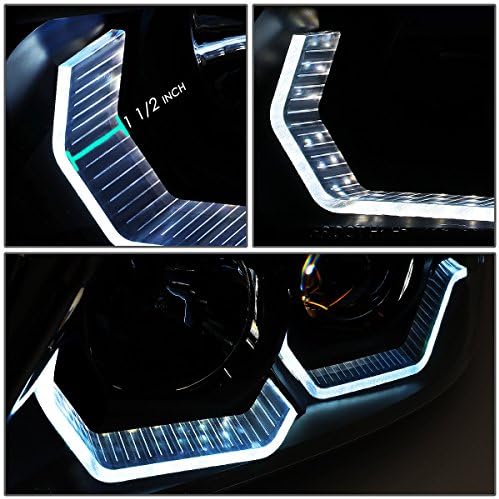 DNK MOTORING HL-3D-E9005-BK-novi LED 3D u-Halo Crni stambeni projektor prednja svjetla Amber LED žmigavac plava LED U-svjetlo kompatibilno sa 06-08 323i / 05-08 325i limuzinom sa 4 vrata