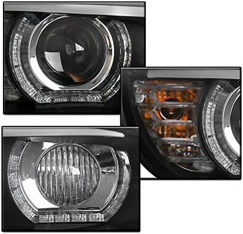 ZMAUTOPARTS 3d Halo Crni projektor farovi farovi w / 6 bijeli LED DRL za 2007-2010 BMW serije 3 E92 E93