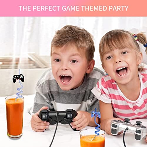 24 kom višekratne Gamepad slamke za piće plastične slamke za djecu slamke za video igre tematska dekoracija
