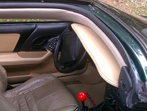 Redlinegoods Sun Visor Covers kompatibilan sa Pontiac Firehawk 1993-97. Crni antilop / srebrni navoj
