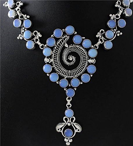 Opal Opalite hidro ogrlica srebrna prekrivanja modni nakit ukras dizajnerskog nakita poklon 18 inča.