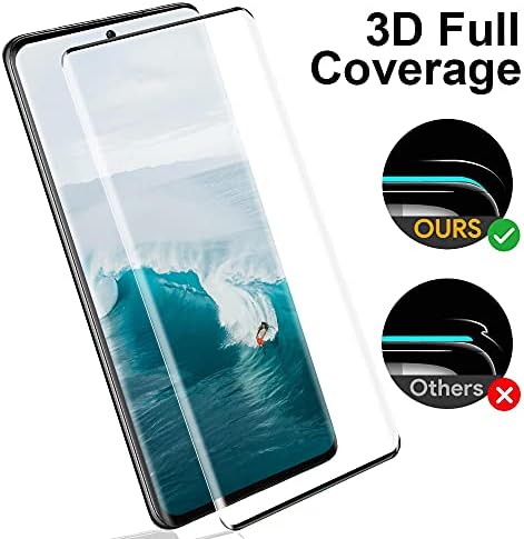 [2+1 Paket] Galaxy S21 Ultra zaštitnik ekrana 5G , 9h tvrdoća kaljeno staklo, ultrazvučno otključavanje otiskom prsta, 3D zakrivljeno, HD Jasnoća, anti-Scratch za Samsung S21 Ultra 5G stakleni zaštitnik ekrana