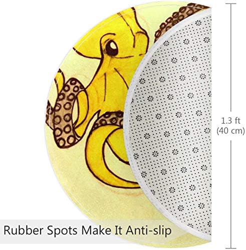 Heooeh slatka žuta hobotnica, non kliz vrata 15.7 okrugla područja tepiha tepiha za djecu spavaću sobu za