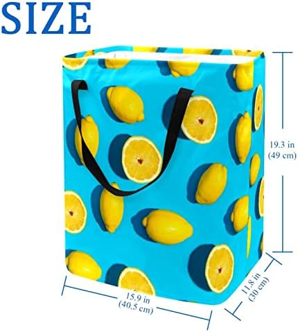 Žuta voćna limunska plava Print sklopiva korpa za veš, 60L vodootporne korpe za veš kanta za veš igračke