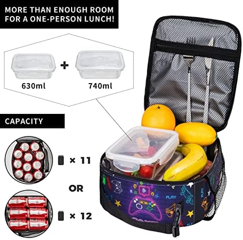 iujybax Game Lunch Box torbe za ručak, toplotno izolovana nepropusna torba za ručak za muškarce, torbe za