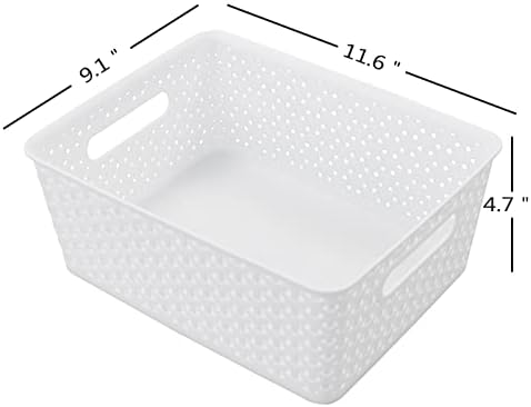 AnnkkyUS 4-pakirane plastične korpe za odlaganje, bijele kante za organizatore za kuhinjsku kancelariju