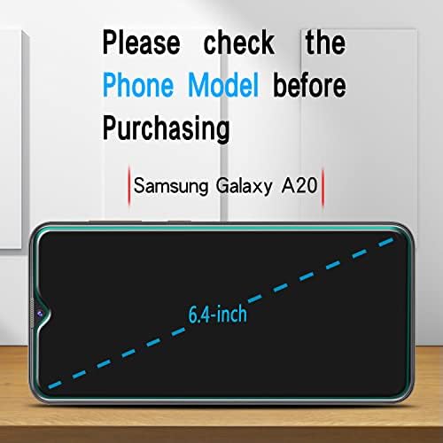 Slanku [3-Paket zaštitnik ekrana za kaljeno staklo Samsung Galaxy A20, HD staklo, bez mjehurića, protiv ogrebotina, jednostavna instalacija, prilagođena futroli