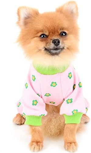 Pajama sa nogama sa nogama četiri noge Daisy PJS za male pse Slatke mačke dječaci Djevojke topli kombinuit kućni ljubimac Chihuahua odjeća za proljeće jesenska kućna odjeća PinkShund