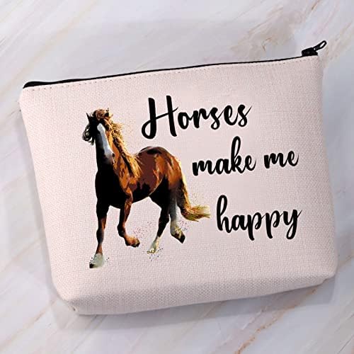 Vamsii konji čine me sretnom šminke torbom kozmetički kozmetički torbici pokloni konjski zipper torbica konjički pokloni kravlje pokloni