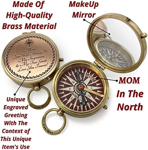 Pokloni od Oacuway iz kćeri ili sina - mamin kompas Zlatni šminku Mirror - rođendan, majčin dan, majka mladenke,