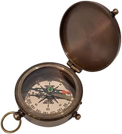 Antički pomorski kompas W / Kožna futrola Navigacijski instrument Tražitelj smjera Nautički prikaz Kampiranje