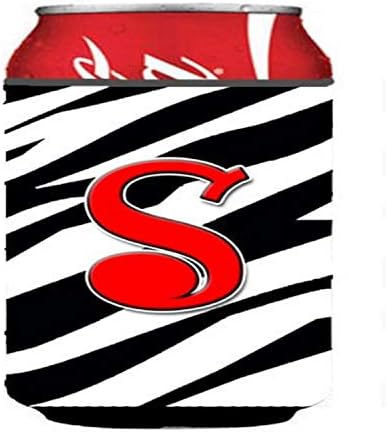 Caroline's CJ1024-SCC Slovo inicijalni monogram - Zebra crvena limenka ili boca HUGGER, Can Cool rukav zagrljaj