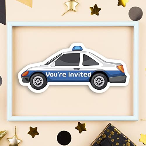 Policijski rođendanski Party Car u obliku automobila Pozovite pozivnice za bebe tuširanje ili dječak dječji