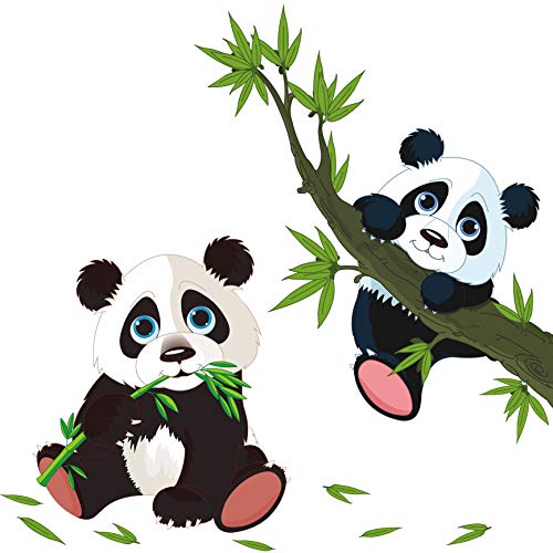 Amaonm uklonjiva crtana panda na drveću grana dječje sobe zidne naljepnice 3D pilingirati DIY dječji dječiji