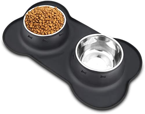 Posude za pseću hranu od asfrosta činije za pse od nerđajućeg čelika, set posuda za vodu za hranu sa silikonskom