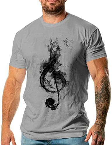 XXBR Ljetne majice za muške, 2022 Nova muška kratka rukava Muzička grafika Ispis Tee vrhovi Mladi Slim Fit Crewneck majica