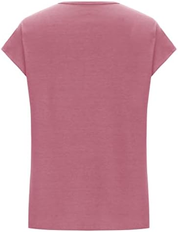 Ljetni vrhovi za žene Trendy Cap rukav majica Crochet čipke TRIM V izrez Tee majice Meka labave casual bluze
