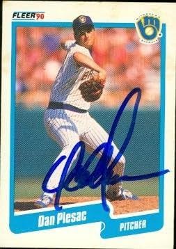 Dan plesac autogramirana bejzbol kartica 1990 Fleer 334 - AUTOGREMENE BASEBALL CARDS