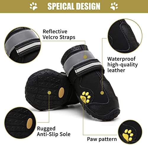 DZMBeautyeast čizme za pse, cipele za pse sa reflektirajućim trakama, vodootporni zaštitnik šape za vanjsko,