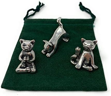 Osnovni duh Yoga Cat Figurine Set -Mini 3 kom. Set