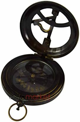 DorpMarket ručno rađeni mesingani nautički kompas sa sidrinim simbolom iznad poklona