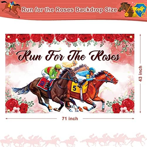 Kentucky Derby dekoracije, Derby Day Party pozadina, izdržljiv poliester konjska trka Banner Decor Run for