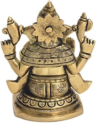 Bharat Haat Elegant & Beautiful Sjedeće Ganesha rukotvorine od punog metala mesing bh05580
