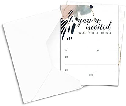 Moderne pozivnice akvarela sa kovertama prazne pozivnice za odrasle - savršeno za vjenčanje, maturu, rođendan,