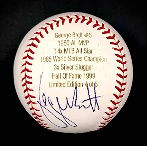 George Brett Autograph laserski ugravirani stat lopta potpisala MLB bejzbol LE / 5 JSA - AUTOGREMENA BASEBALLS