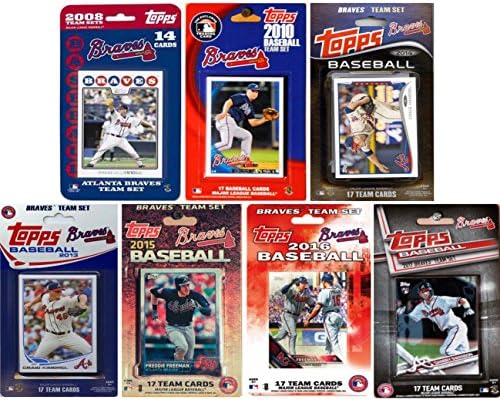 C & I Sakupljači MLB Atlanta Braves muške 7 različitih setova za licencirane trgovinske kartice, bijeli