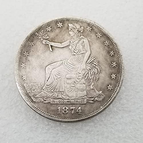 Qingfeng Starinski zanati Američki 1874 S mesingani srebrni dolar u srebrnoj dolar 046