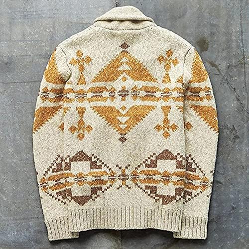 2021 Modna pletiva za muške džemper sa kaputom s retro rever Dugme plus veličine Kabel pletenu kardigan