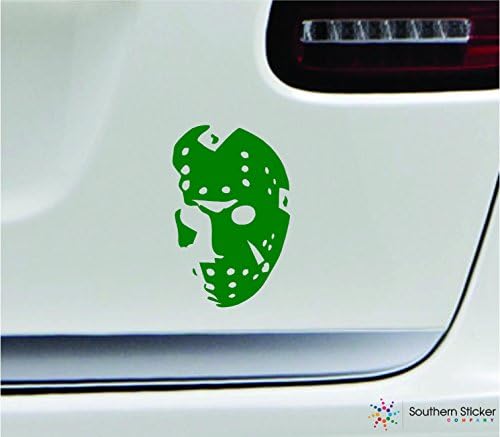 Hockey maska ​​Horror 3.9x6 Zelena zastrašujuća Sjedinjene Američke Države Amerika naljepnica naljepnica