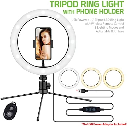 Svijetlo selfi prsten trobojno svjetlo kompatibilno s vašom šljivom X400 10 inča s daljinskim upravljačem