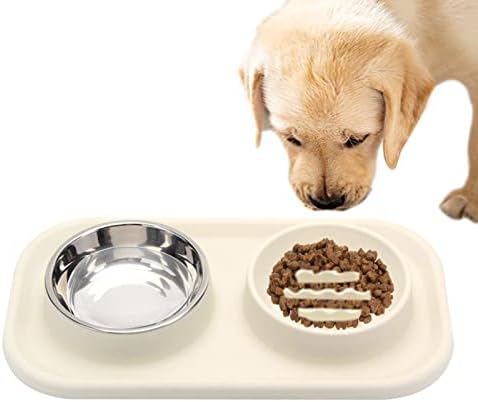 Dvostruka posuda za pse, 2 u 1 silikonske posude za hranu i vodu, posude za hranu za kućne ljubimce za male