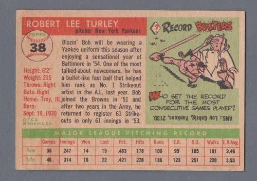1955 FAPPS 38 Bob Turley New York Yankees Baseball Card Ex + - bejzbol kartice u obliku ploča