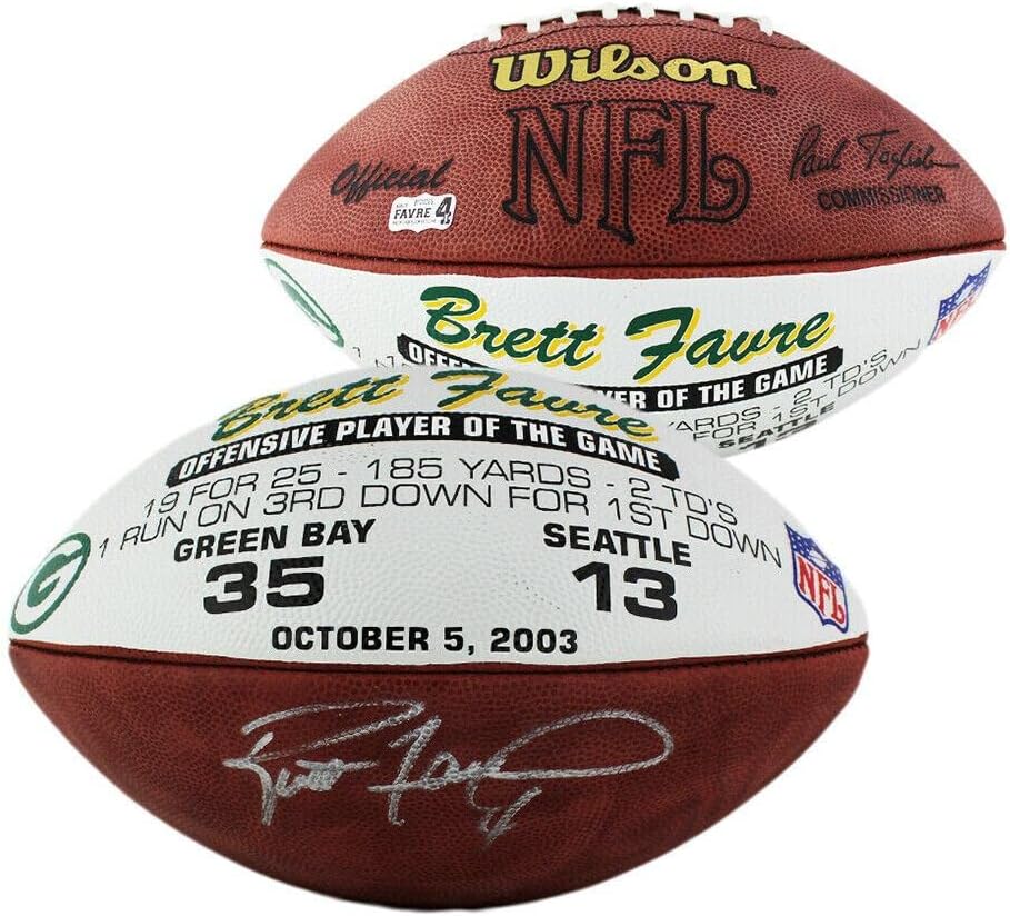 Brett Favre potpisao je Green Bay Packers Wilson Službeni NFL Fudbal - Detalji o igri - Autografirani fudbali
