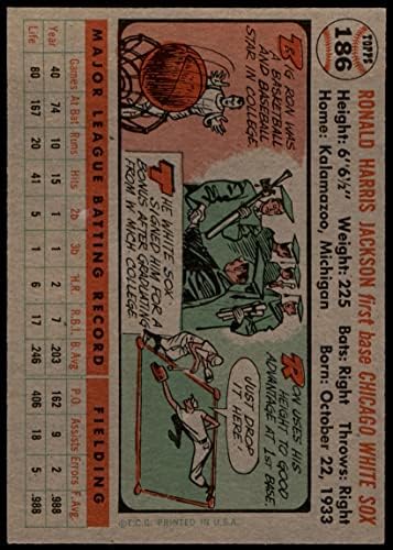 1956 TOPPS 186 RON JACKSON CHICAGO WHITA SOX EX / MT White Sox