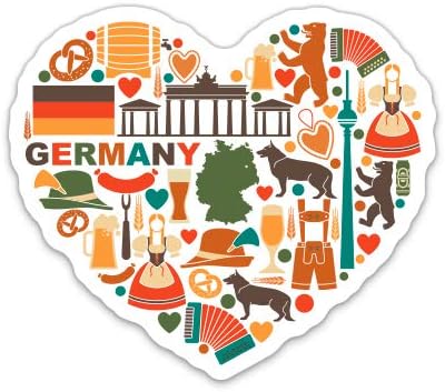 Njemačka ikona srca - vinil naljepnica vodootporna naljepnica