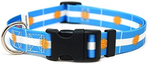 Argentina ovratnik za pse | Argentina Flag | Brzo izdanje kopča | Napravljeno u NJ, SAD | za srednje pse