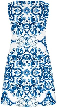 Pejock haljine na plaži za žene 2023 cvjetna štampana majica sarafan bez rukava ljetna labava Ležerna haljina