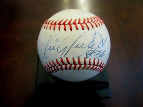 Kirby Puckett 34 Minnesota Twins Hof potpisan auto vintage oal bejzbol JSA loa - autogramirani bejzbol