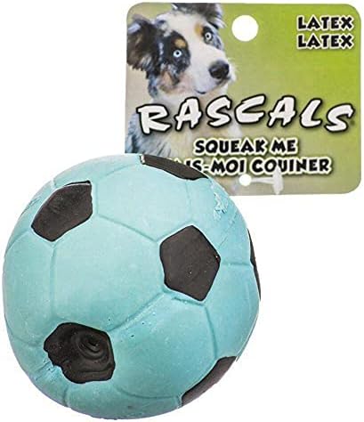 Obalni kućni ljubimac Rascals 3 Latex Soccer Ball Dog igračka sa škljocačem, plavom bojom