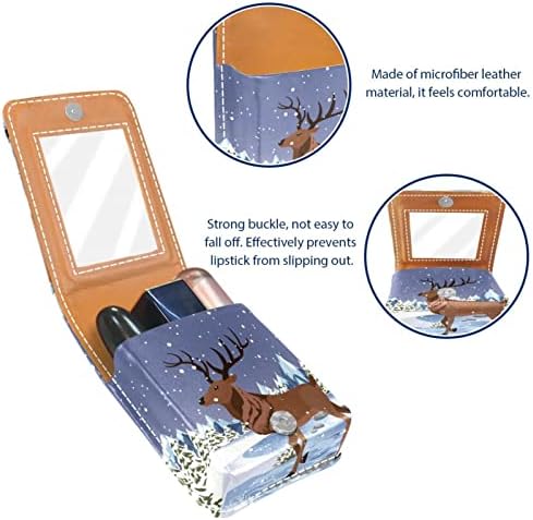 Mini ruž za usne sa ogledalom za torbicu, Snow Caribou Portable Case Holder organizacija