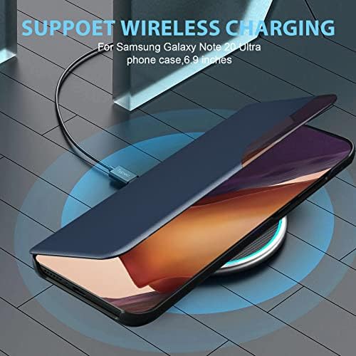 Napomena 20 Ultra Flip Case za Samsung Galaxy Note 20 Ultra 5G Case, Clear View tanka kožna Navlaka za Samsung