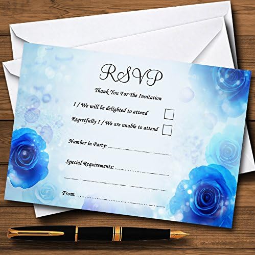 Zapanjujuće plavi cvjetovi Romantične personalizirane RSVP kartice