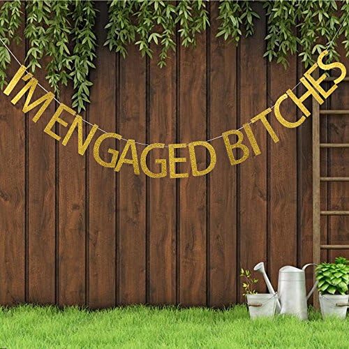 Zaručena sam kučka banner za angažman / bachelorette party dekor